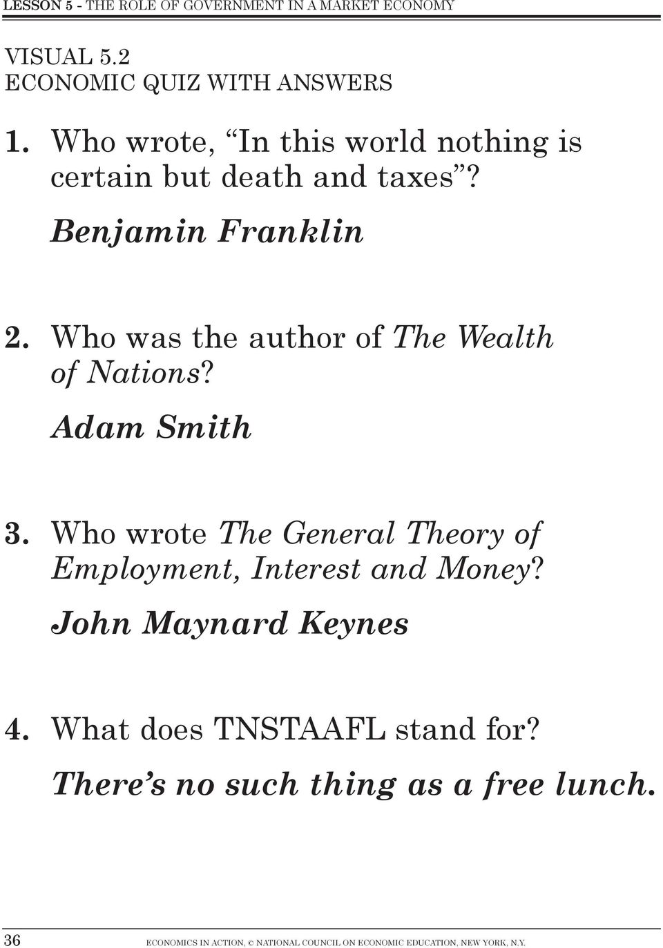 Who was the author of The Wealth of Nations? Adam Smith 3.