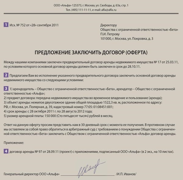 Уведомление о продлении договора аренды на новый срок образец