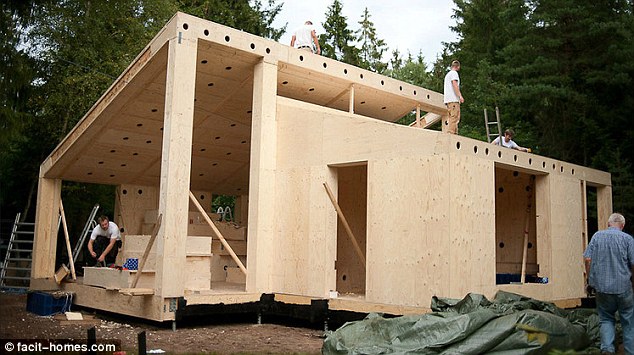 Unique! The lightweight home can snap together like Lego blocks