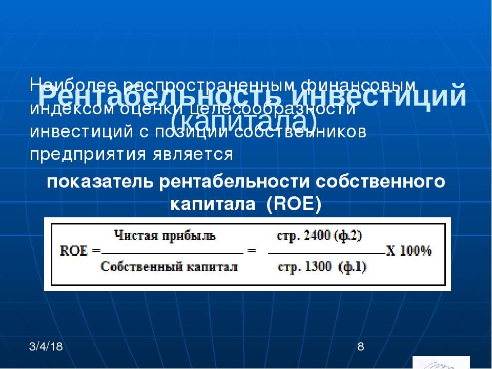 Определите коэффициент рентабельности инвестиций