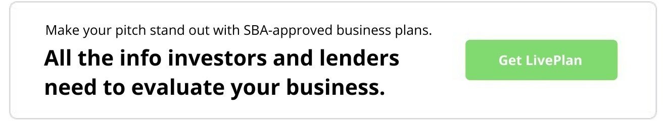 Make your pitch stand out with SBA-approved business plans. All the info investors and lenders need to evaluate your business. Get LivePlan.