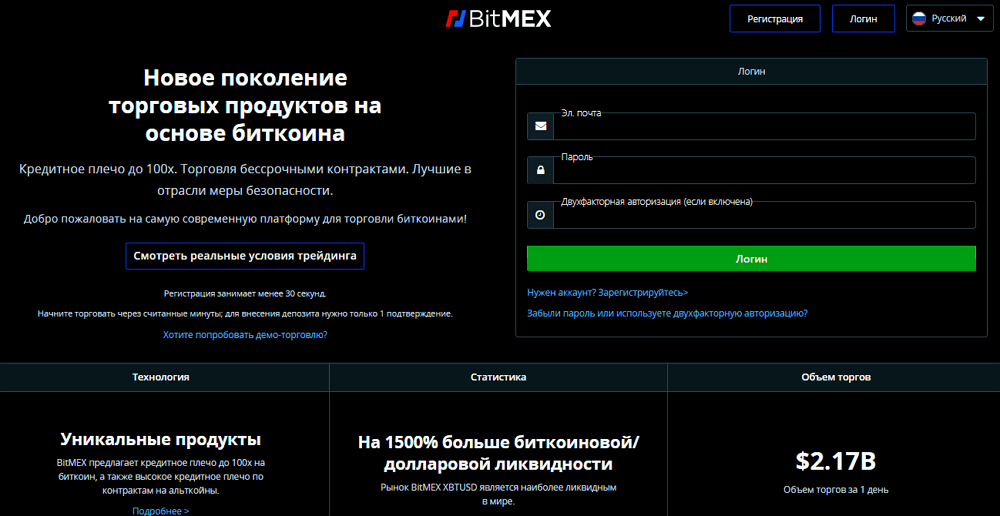 биржа Bitmex с биткоин деривативами
