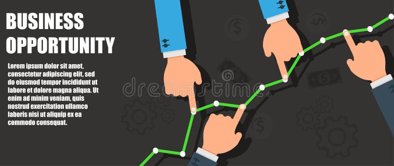 Business opportunity success concept symbol. Achievement management growth businessman motivation. Job career competition vector. Investment marketing stock illustration