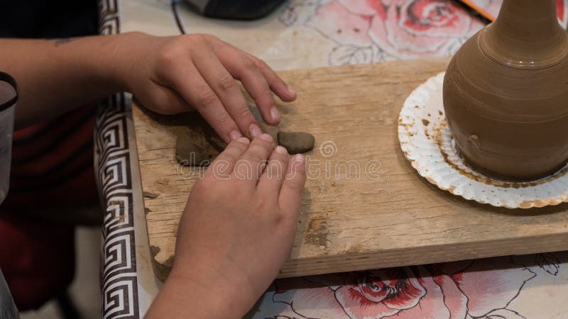 Children`s pottery studio stock photography