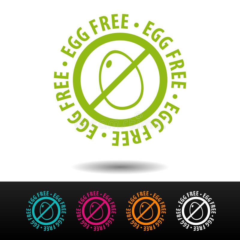 Egg free badge, logo, icon. Can be used business company.  royalty free illustration