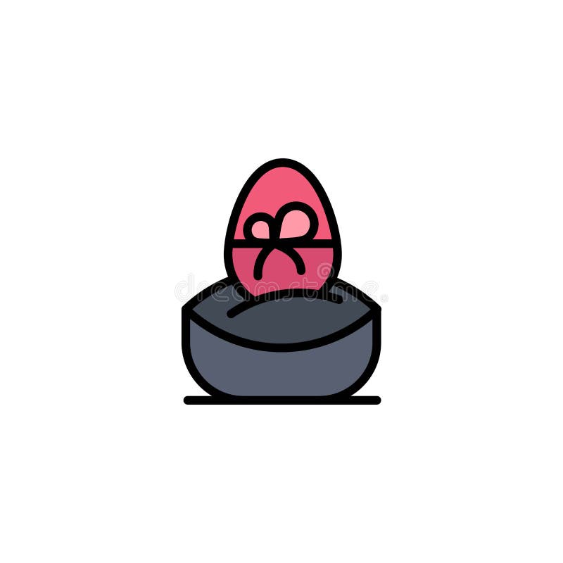 Gift, Boiled, Easter, Egg, Food Business Logo Template. Flat Color vector illustration