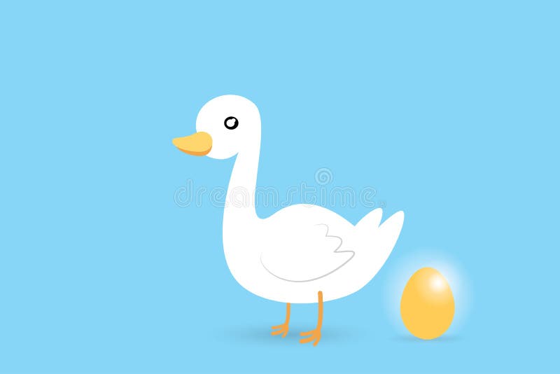 Goose and golden egg, investment and business concept. Vector and illustration stock illustration