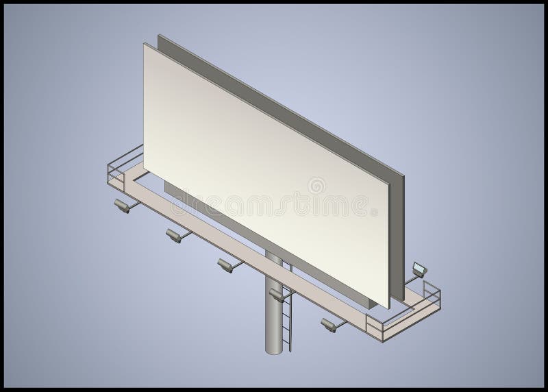 Isometric 3d billboard stock illustration