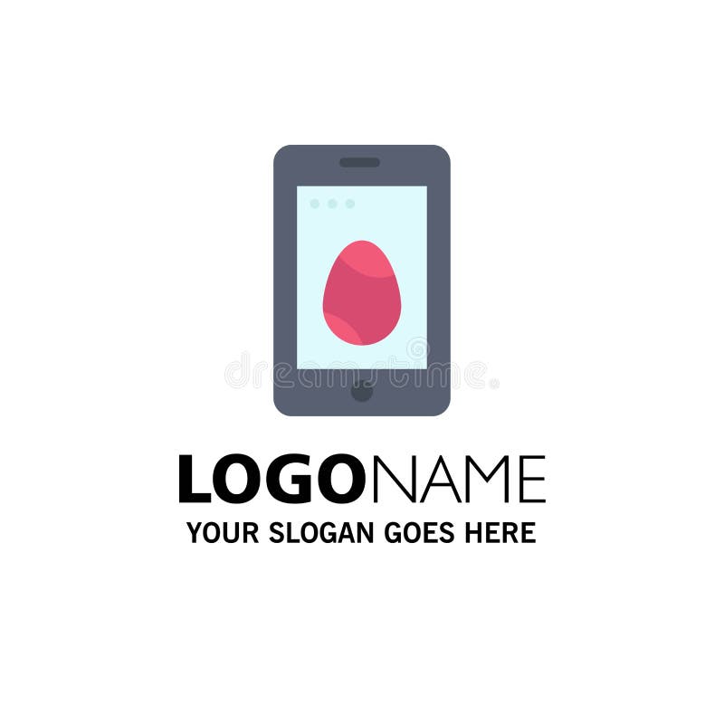 Mobile, Easter, Cell, Egg Business Logo Template. Flat Color royalty free illustration