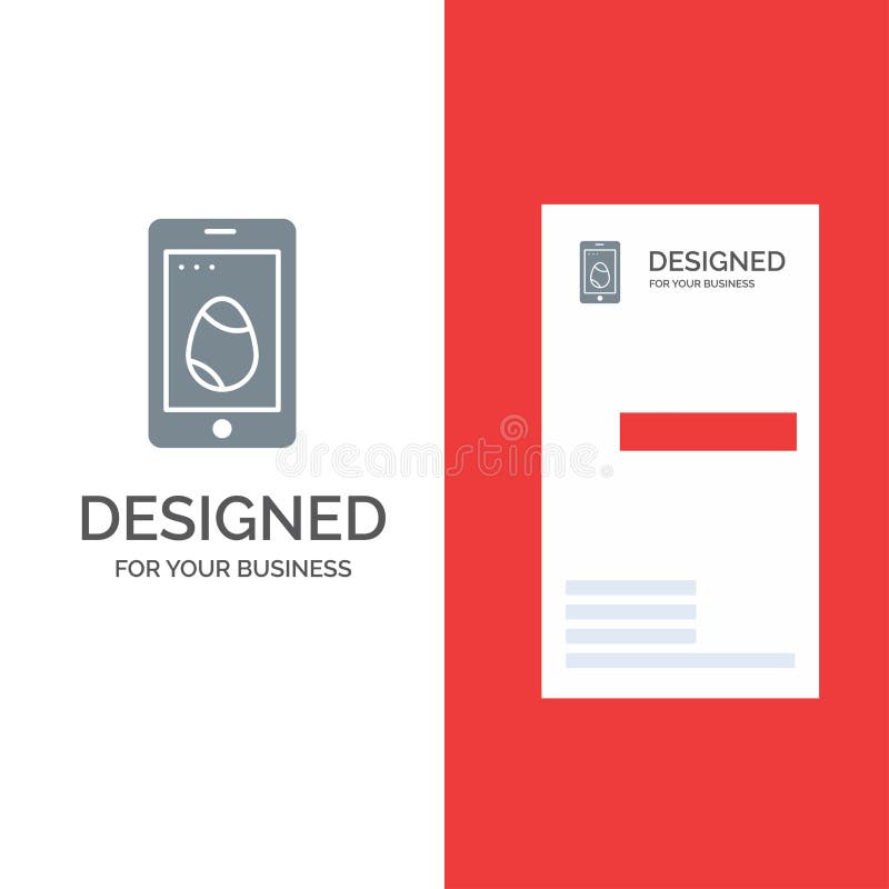 Mobile, Easter, Cell, Egg Grey Logo Design and Business Card Template vector illustration