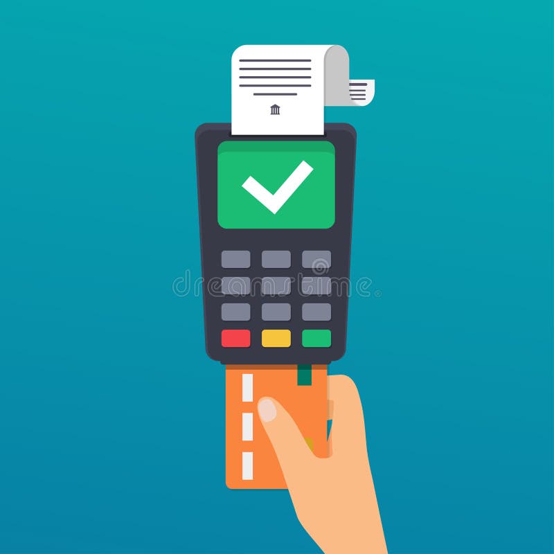 Payment. Hand holding credit card. Illustration of wireless paym vector illustration