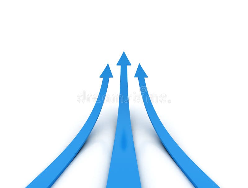 Three blue arrow - competition concept. Growth royalty free illustration