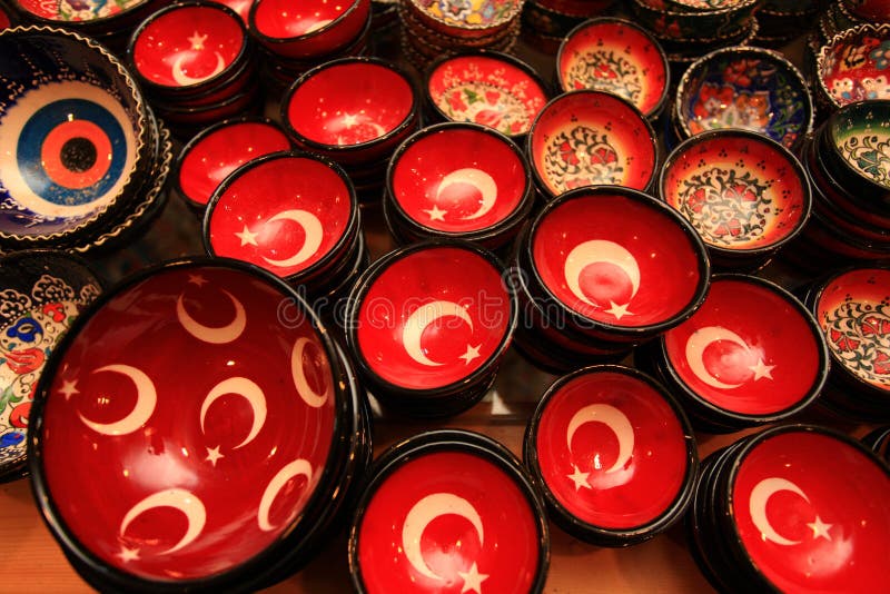 Turkish Handcraft. Local handcraft produced by the local Turkish master craftsman stock images