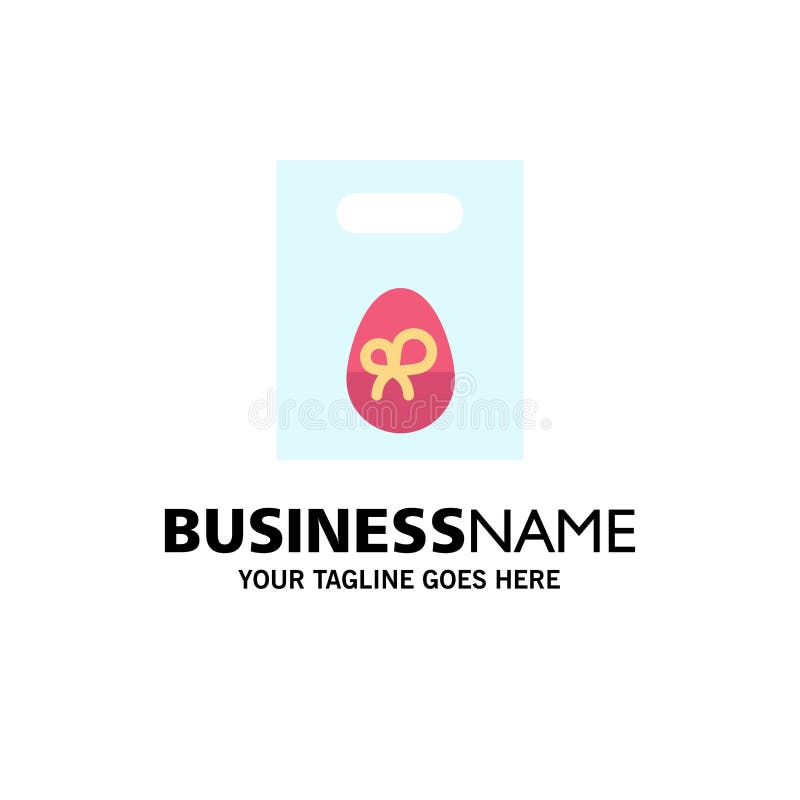 Weight, Egg, Gift, Easter Business Logo Template. Flat Color stock illustration