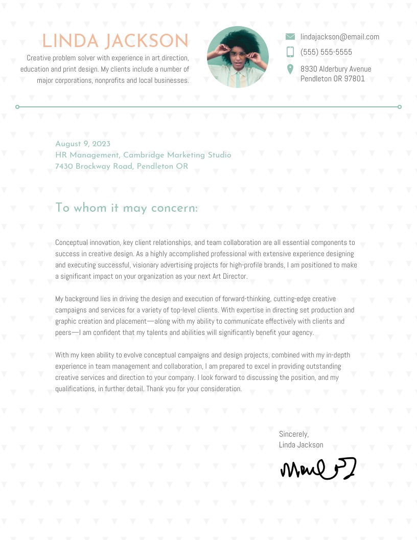 cover letter template