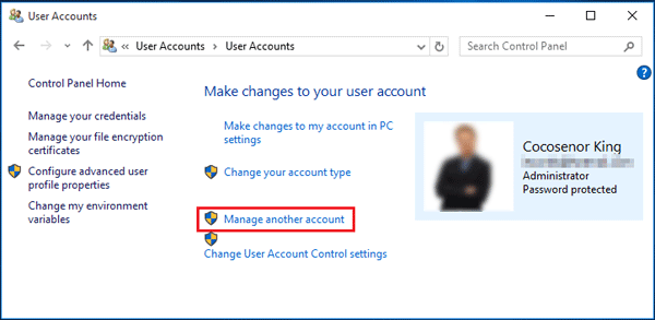 manage another account