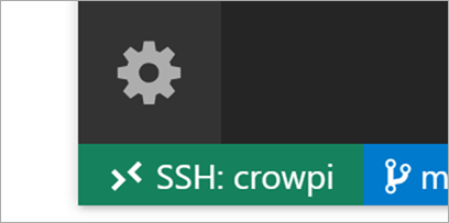 Green badge in VS Code - SSH: crowpi