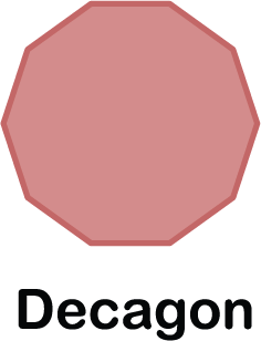 illustration of a decagon shape (with 10 sides)